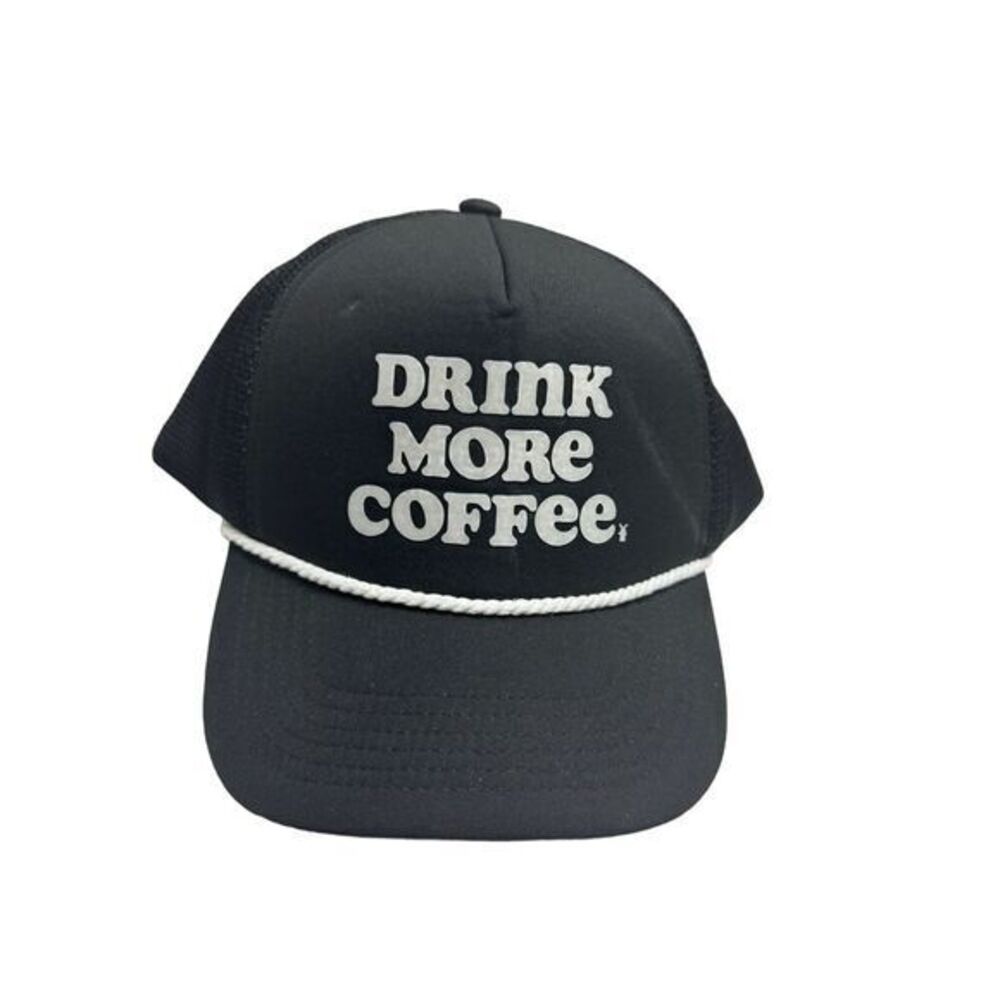 Dutch Bros Coffee Drink More Coffee‎ Black Rope Brim Mesh Snapback Trucker Hat